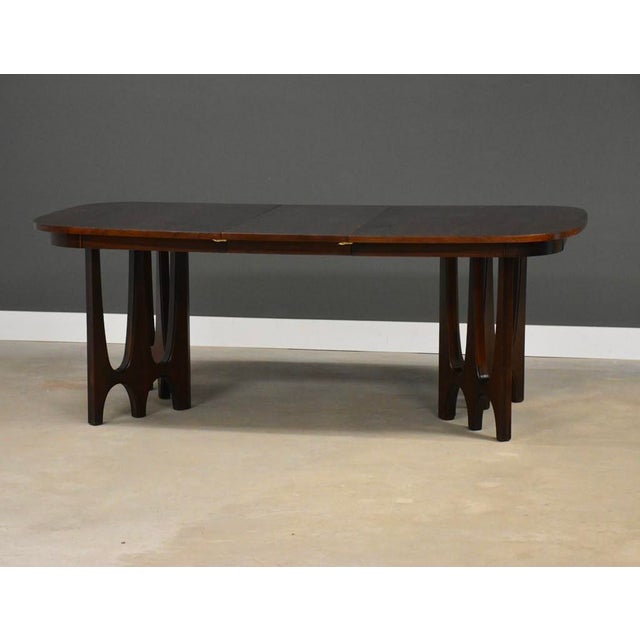 Mid-Century Modern 1960s Refinished Broyhill Brasilia 80” Walnut Dining Table For Sale - Image 3 of 13