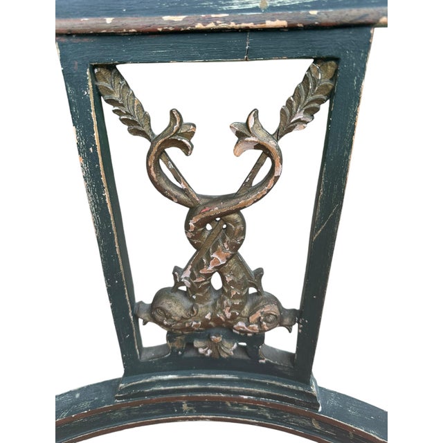 19th Century Venetian Hand Carved Empire Chair Italy For Sale - Image 4 of 12