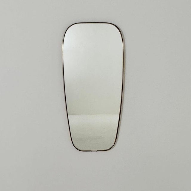 Mid-Century German Asymmetric Brass Wall Mirror, 1960s For Sale - Image 11 of 11