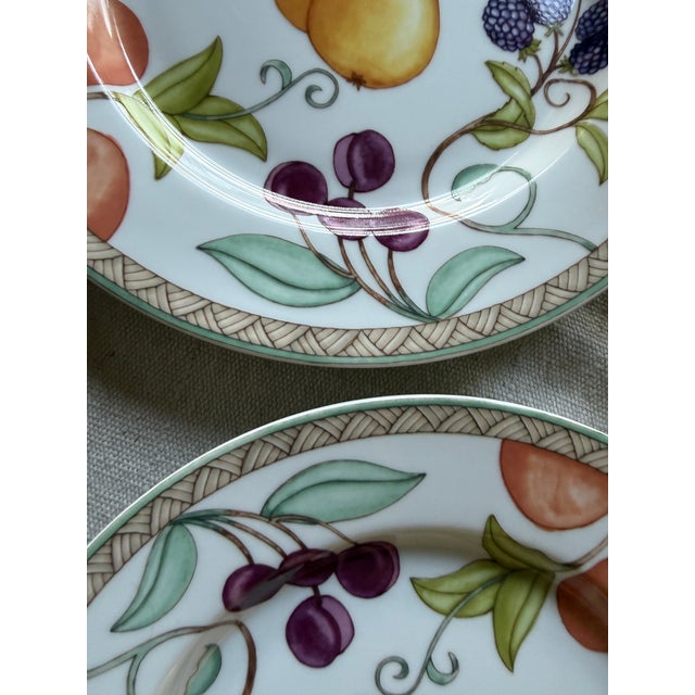 Ceramic Vintage Stoneware Dansk Umbrian Fruit Dinner Plates Set of Five 8 7/8 Inch Portugal For Sale - Image 7 of 12