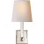 Modern Chapman & Myers for Visual Comfort Signature Square Tube Single Sconce in Polished Nickel with Natural Paper Shade For Sale - Image 3 of 3
