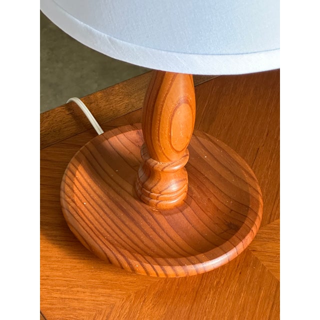 Wood 1970s Swedish Turned Pine Table Lamps- A Pair For Sale - Image 7 of 10