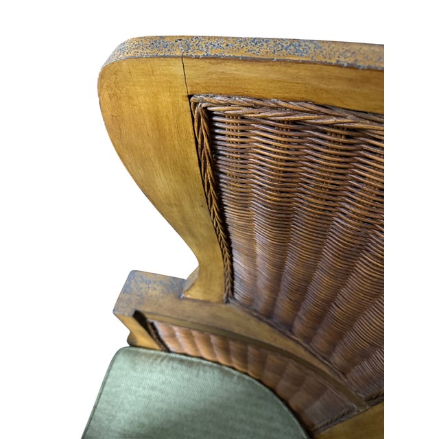 Ralph Lauren Wicker Wingback Chair - A Pair For Sale - Image 17 of 18