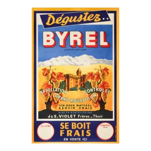 1940s Original French Art Deco - Alcohol Poster - Byrel (Le Verre Degustation)