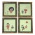 4 Faux Bamboo Japanese Paper Cut Collage Art Set For Sale