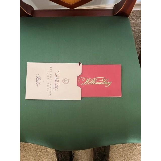 1990s Baker Inlaid Mahogany Norfolk Hepplewhite Dining Room Chairs For Sale - Image 17 of 17