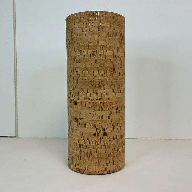 1970s Vintage Boho Chic Cork Wrapped Glass Cylinder Vase. For Sale - Image 4 of 9