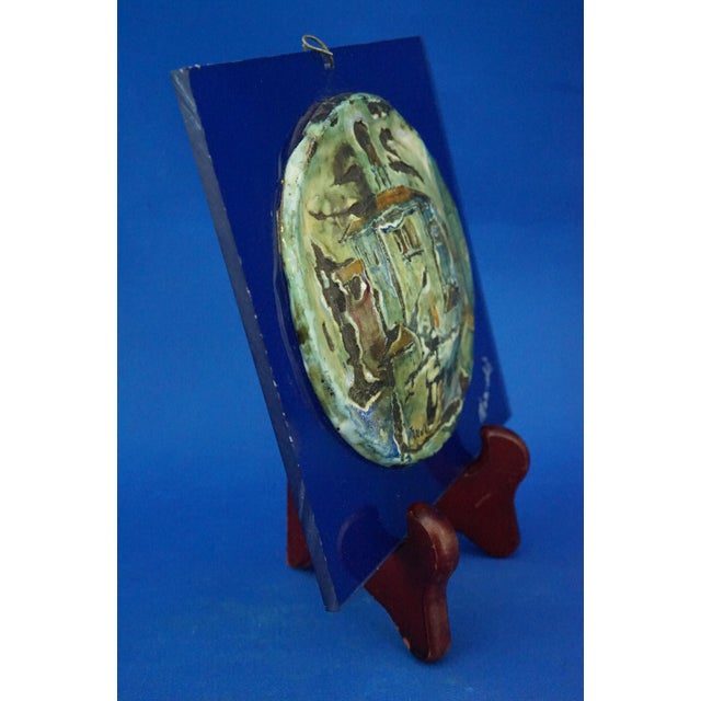 Vintage Lava Stone and Enamel Plaque by Mario Marinelli, 1950s For Sale - Image 3 of 18