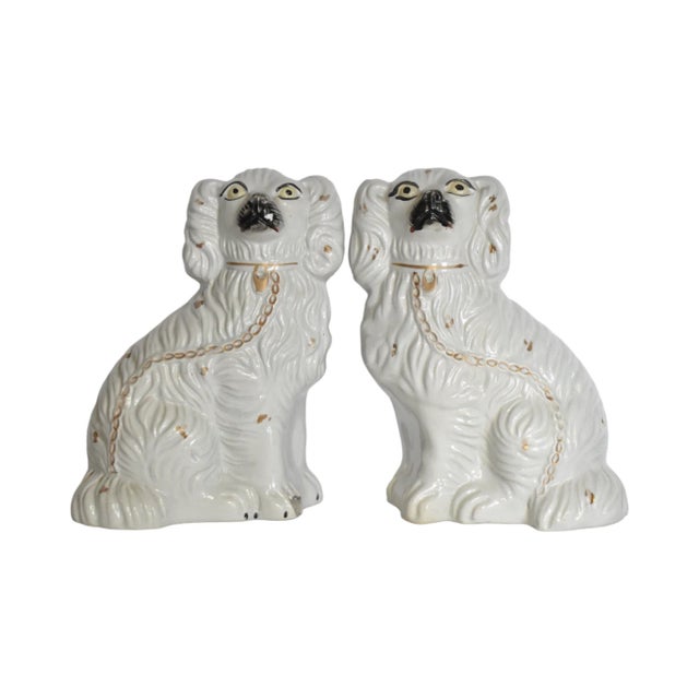 Floris & Fergus the White Staffordshire Dogs and Their Portraits by Susannah Carson For Sale - Image 9 of 12