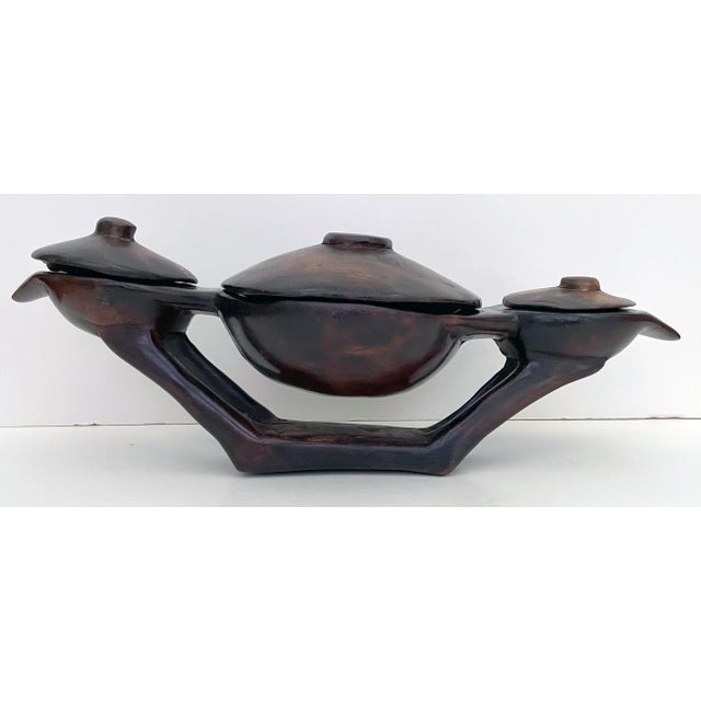 Vintage Hand-Carved African Centerpiece Serving Dish For Sale - Image 4 of 8