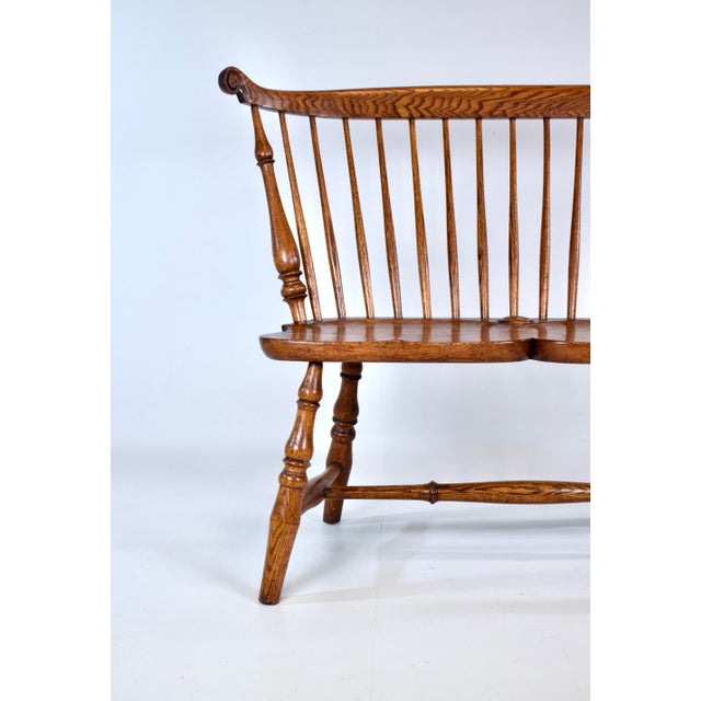Richard Dimes Company 20th Century American Comb Back Windsor Settee Bench For Sale - Image 4 of 16