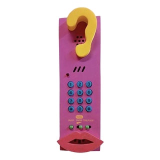 1990’s Canetti Post Modern Hot Pink Memphis Abstract Picasso Pop Art Phone For Sale