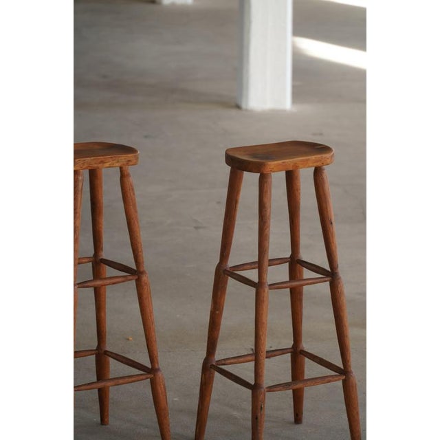 Vintage Rustic Pine Bar Stools, 1930s, Set of 4 For Sale - Image 16 of 18