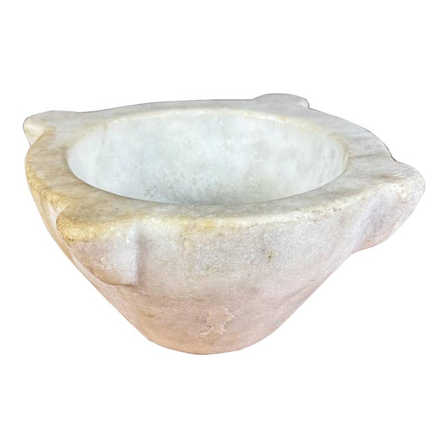 Antique French Marble Mortar Pot – Culinary or Apothecary Decor For Sale