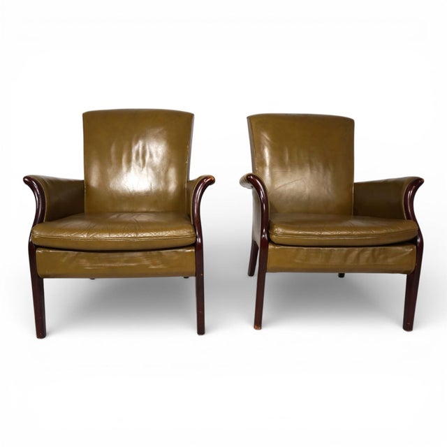 Vintage Moss Green Froxfield Leather Chairs by Parker Knoll, 1960, Set of 2 For Sale - Image 17 of 17