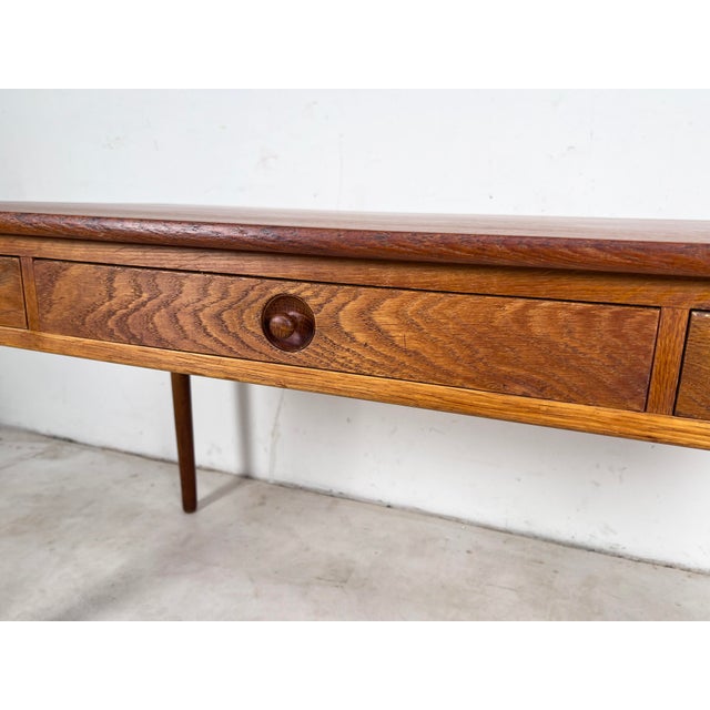 C. 1950s Hans Wegner for Andreas Tuck Danish Desk in Teak and Oak For Sale In Boston - Image 6 of 8