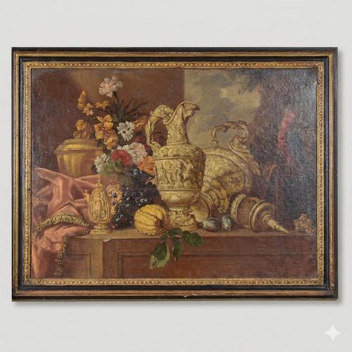 Still Life, Oil on Canvas, 1900s For Sale - Image 7 of 7