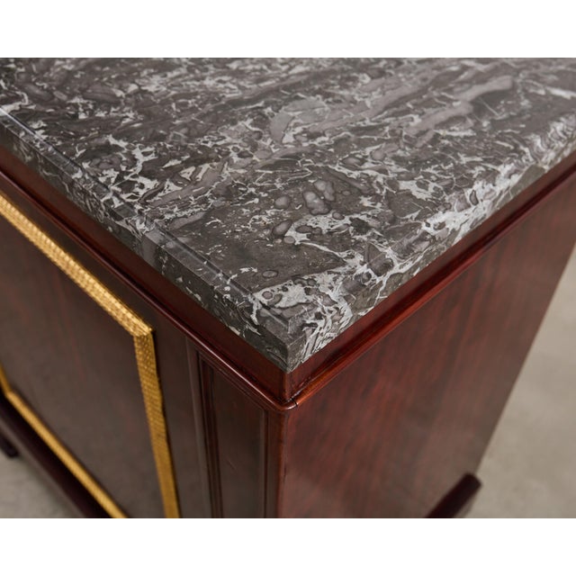 Neoclassical Louis Philippe Marble Top Mahogany Sideboard Buffet For Sale - Image 9 of 12