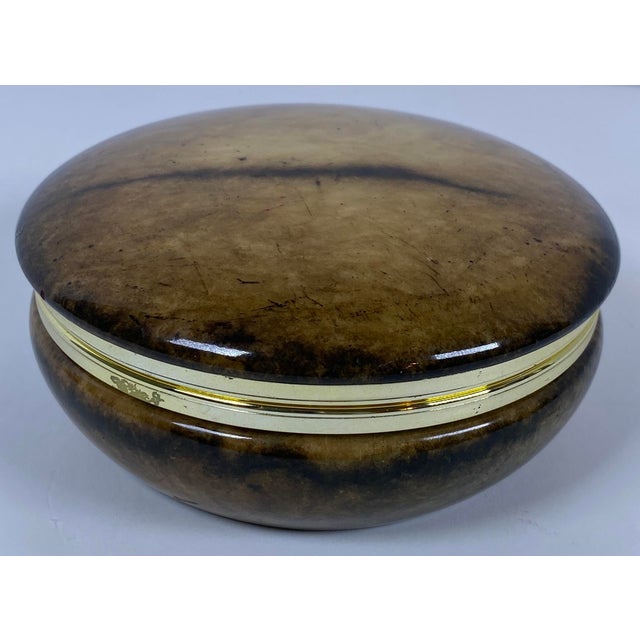 Italian Hand-Carved Alabaster Jewelry Box with Brass Mounts, Green Veined Stone A finely crafted Italian alabaster trinket...