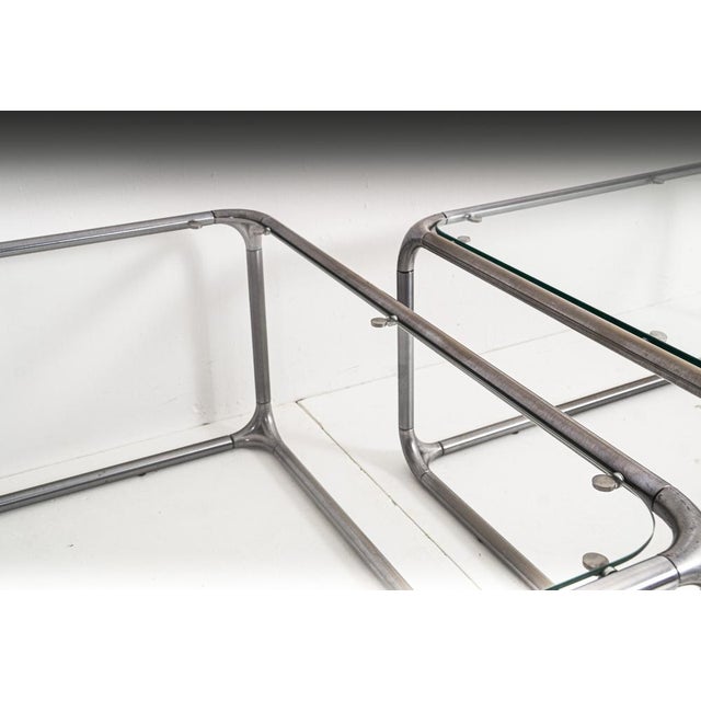 Lounge Coffee Tables in Glass & Metal, 1970s, Set of 3 For Sale - Image 15 of 18