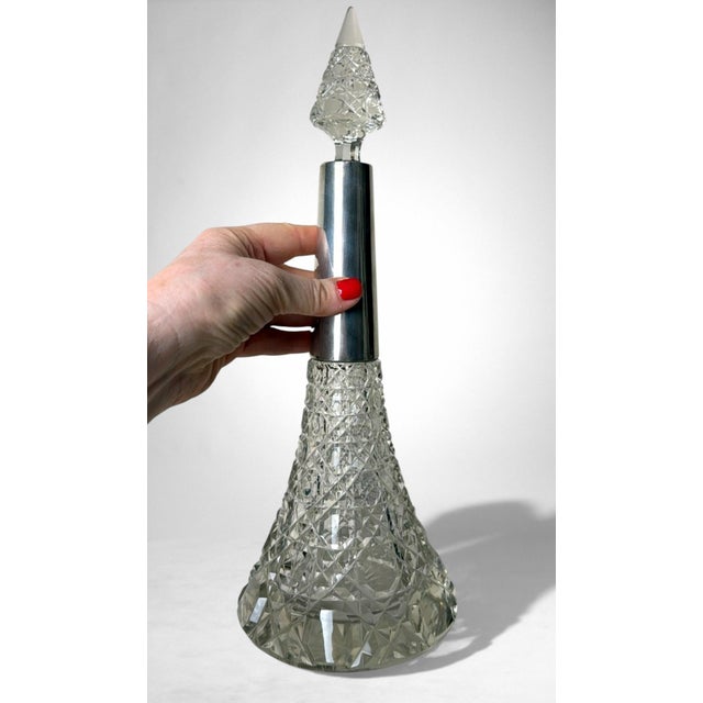 Biedermeier Large Bohemian Crystal Perfume Bottle With German Sterling Silver For Sale - Image 14 of 18
