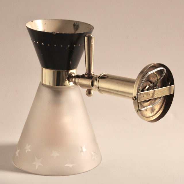 Mid-Century Glass Diabolo Articulated Wall Light, France, 1950s For Sale - Image 4 of 11