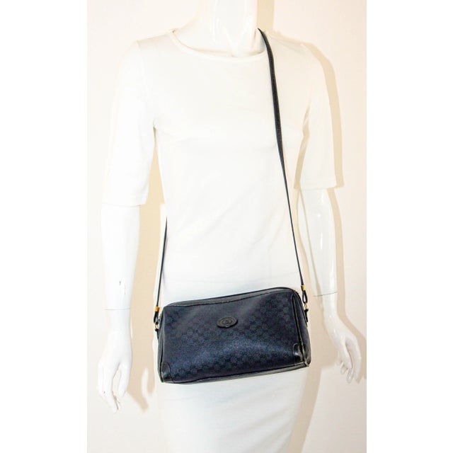GUCCI Monogram Navy Handbag For Sale In Palm Springs - Image 6 of 11