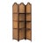 Late 20th Century Oak & Cane Folding Corner Shelf Screen, British Colonial–Style Arched Étagère Divider For Sale