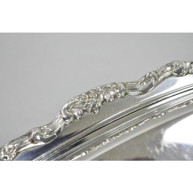 Vintage Lancaster Rose Poole Silver Plated Covered Butter Dish W/ Glass Liner For Sale - Image 9 of 11