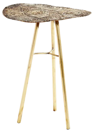 Brass Hand-Sculpted Side Table by Samuel Costantini