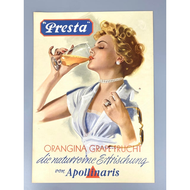 Apollinaris Advertising Poster from Presta, 1950s For Sale - Image 9 of 9
