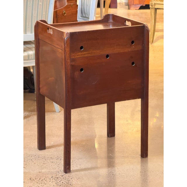 19th Century George III Mahogany Bedside Commode With Tambour Door For Sale - Image 9 of 10