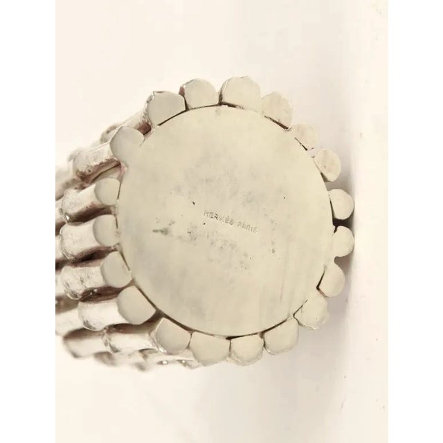 Metal 1960s Hermes Faux Bamboo Metal Bud Vase/Desk Cup For Sale - Image 7 of 7