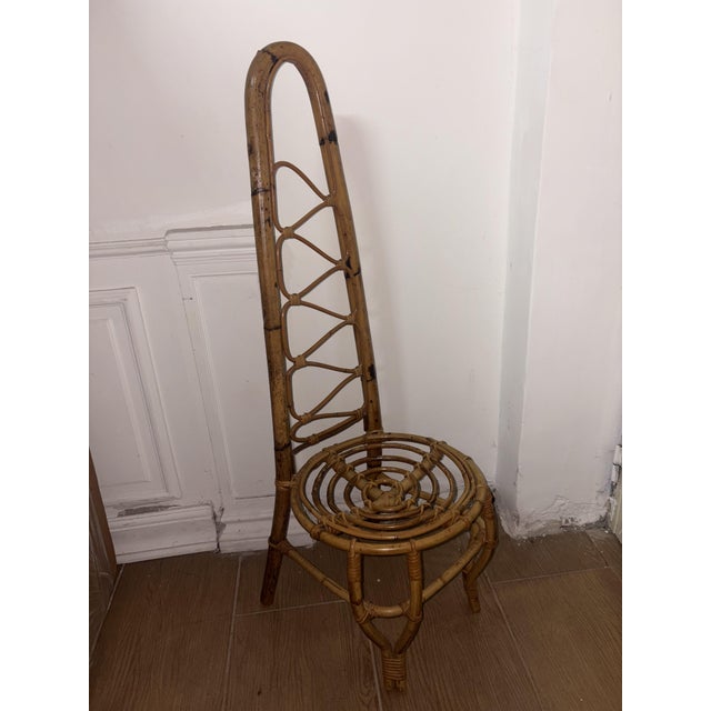 Wood Vintage Bamboo Chair, 1950 For Sale - Image 7 of 7