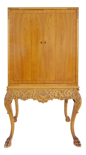 Mid-Century Modern Handcrafted Elm Cabinet, Sweden, 1940s
