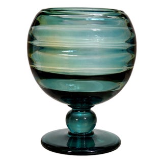 Mid-Century Swedish Art Glass Pedestal Vase by Elis Bergh for Kosta Boda, 1960s For Sale