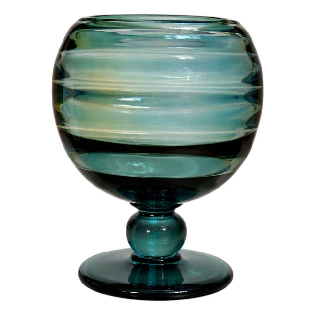 Mid-Century Swedish Art Glass Pedestal Vase by Elis Bergh for Kosta Boda, 1960s For Sale