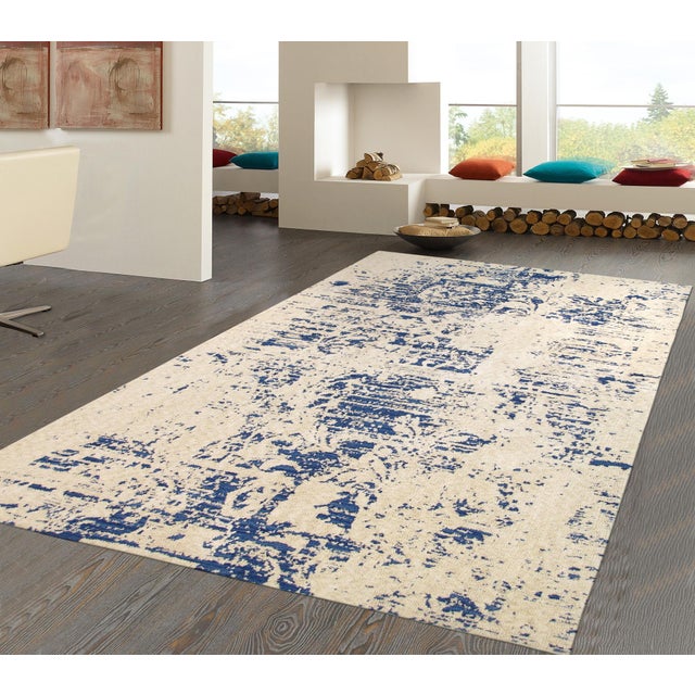 Modern Hand-Tufted Beige Area Rug- 5' 0" X 8' 0" For Sale - Image 4 of 6