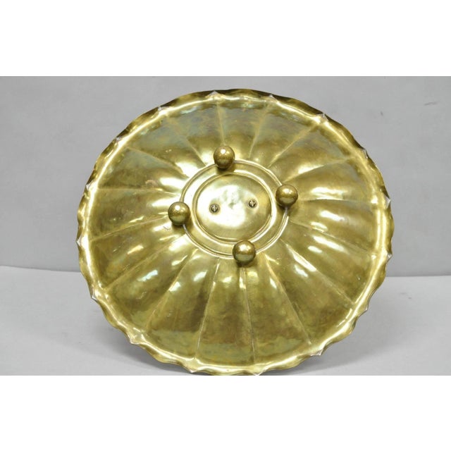 Vintage Art Nouveau Brass Figural Nude Woman Centerpiece Compote Dish Bowl For Sale - Image 16 of 18