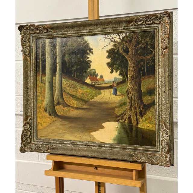 Woman in the Woods walking through trees towards Cottage in English Countryside 1960 Circa For Sale - Image 13 of 18