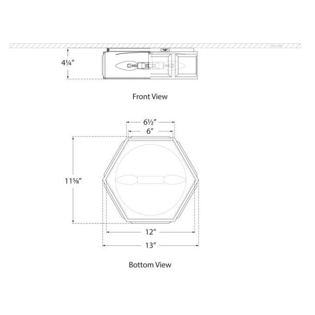 Modern Kate Spade New York for Visual Comfort Signature Bradford Small Hexagonal Flush Mount in Mirror & Soft Brass with Frosted Glass For Sale - Image 3 of 3