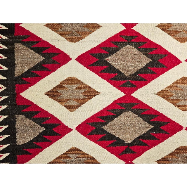 Vintage Native American Navajo Rug, Wool & Cotton, Geometric Eye Dazzler Pattern, 3x5 For Sale - Image 15 of 18