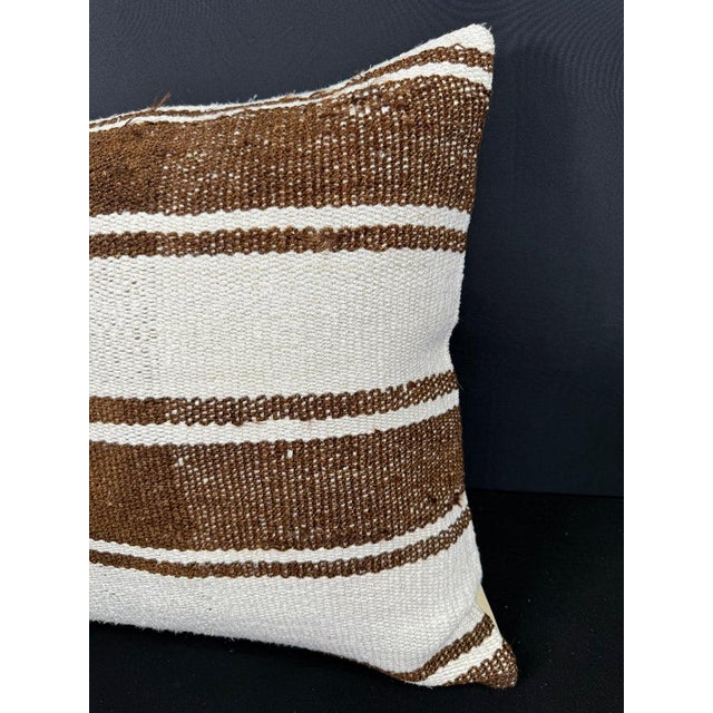 Contemporary Turkish Hemp Pillow Cushion Natural Beige Brown Cushion Cover 20x20 For Sale - Image 3 of 4