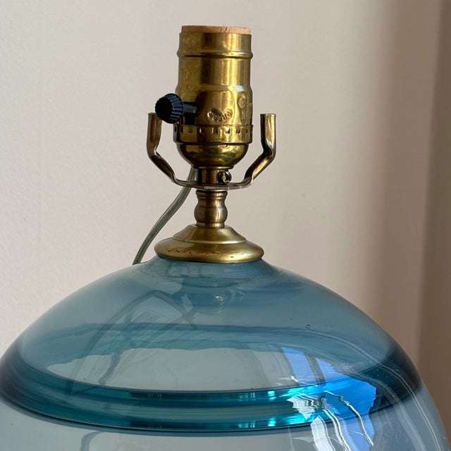 Late-20th Century Richard Harkness Blown Glass Orb Table Lamp For Sale - Image 9 of 16