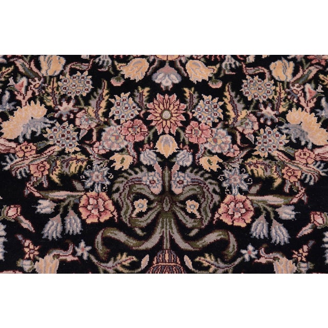 Shabby Chic Art Nouveau 1990's Pak-Persian Black/Black Wool Rug - 9'0'' X 12'3'' For Sale - Image 4 of 9