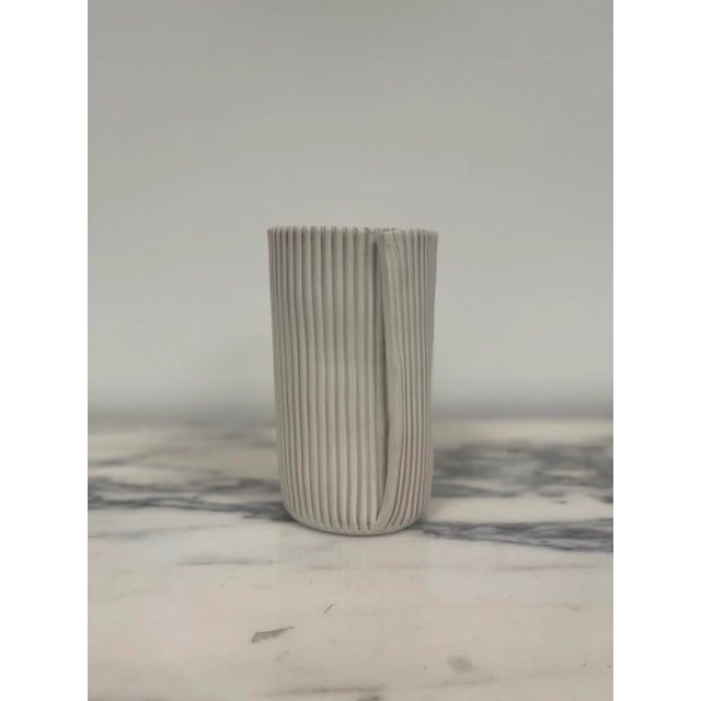 Beige Cym Warkov Med Ribbed Porcelain Vase For Sale - Image 8 of 8