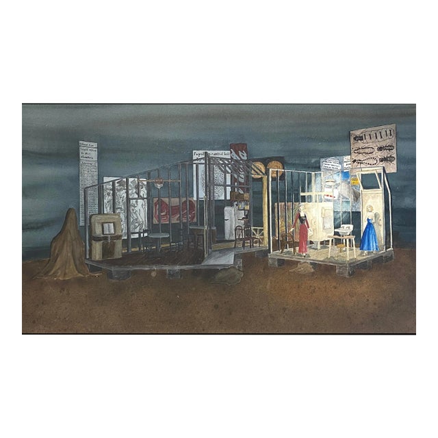 1986 Janet Gray Soul of the White Ant Theater Set Design Scene One For Sale