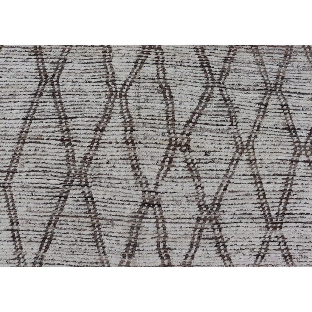 Shabby Chic Tribal Moroccan Rug by Keivan Woven Arts With Intricate Diamond Pattern For Sale - Image 3 of 12