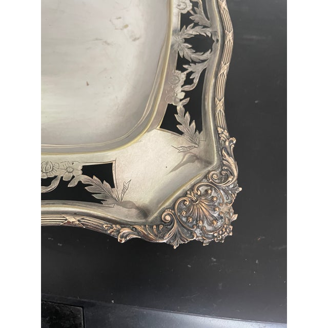 Hollywood Regency Vintage Silverplate Bread/Dessert Plate For Sale - Image 3 of 5