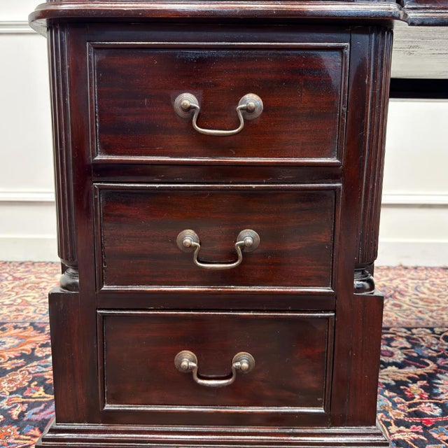 English Desk in Green Leather For Sale - Image 12 of 18